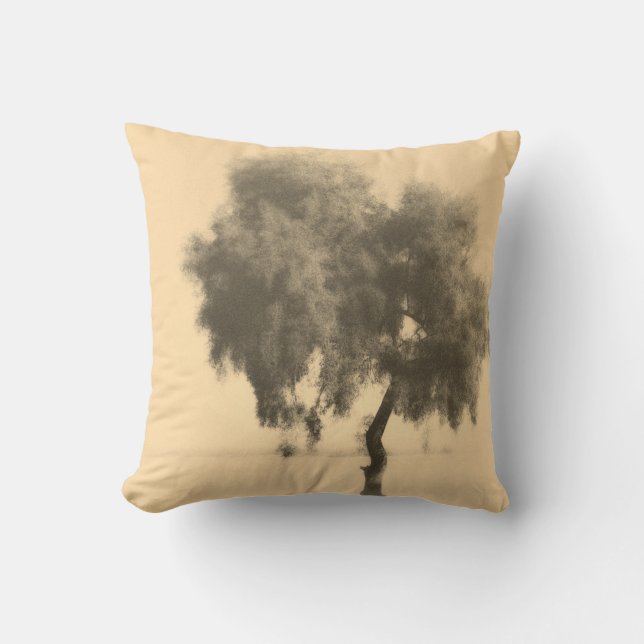 Dreamy Romantic Tree Sketch Cushion Kissen (Vorderseite)