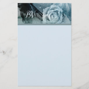 Dreamy Rose Blue Stationery Briefpapier