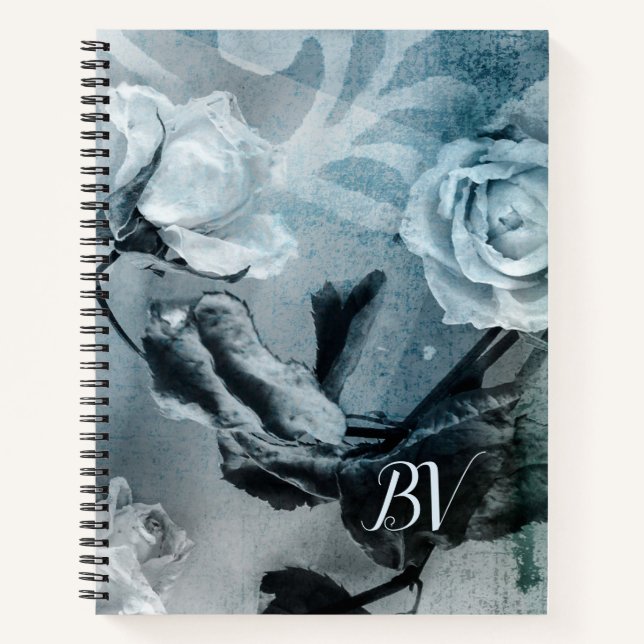 Dreamy Rose Blue Stationery Notizbuch (Vorderseite)