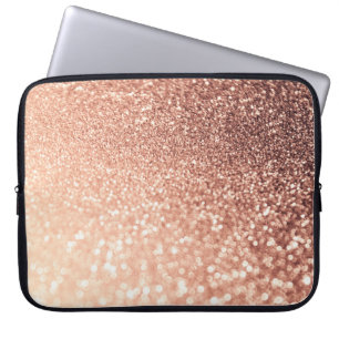 Dreamy Rose Gold Glitzer - Peach Glittereffect Laptopschutzhülle