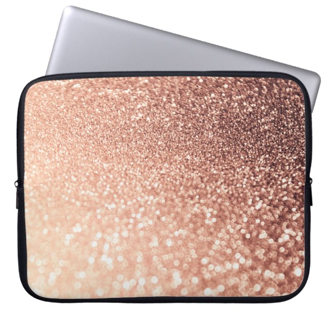 Dreamy Rose Gold Glitzer - Peach Glittereffect Laptopschutzhülle (Vorderseite)