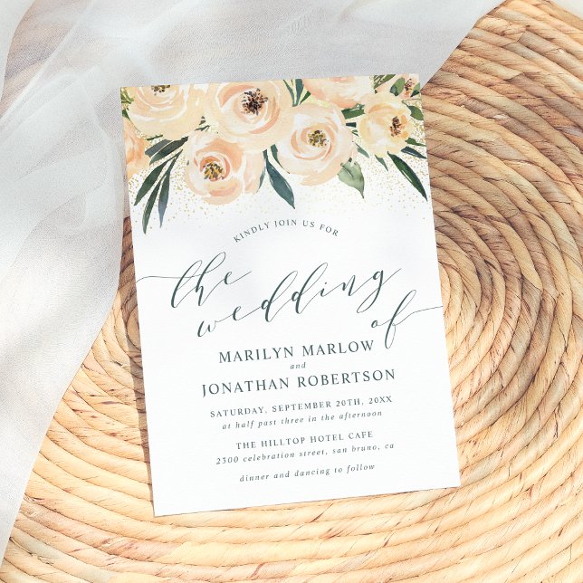 Dreamy Rose & Gold Glitzer Wedding Einladung (Von Creator hochgeladen)