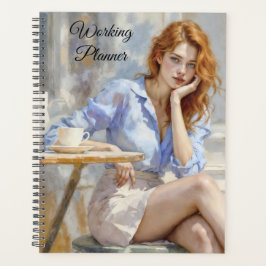 Dreamy sanfte Rothaarfrau in sanften Farben Planer