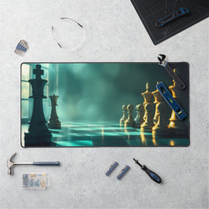 Dreamy Schach Scene Desk Mat - Deep Aquamarin Fant Schreibtischunterlage