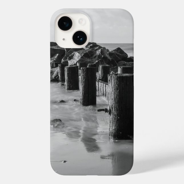Dreamy Seawall Grayscale Case-Mate iPhone Hülle (Rückseite)