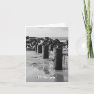 Dreamy Seawall Grayscale Dankeschön Card Karte