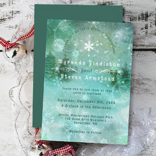 Dreamy Snowy Forest Winter Wonderland Wedding Einladung