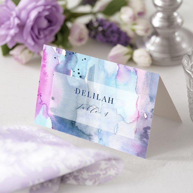 Dreamy Spring Bridal Shower Folded Place Cards Dankeskarte (Von Creator hochgeladen)
