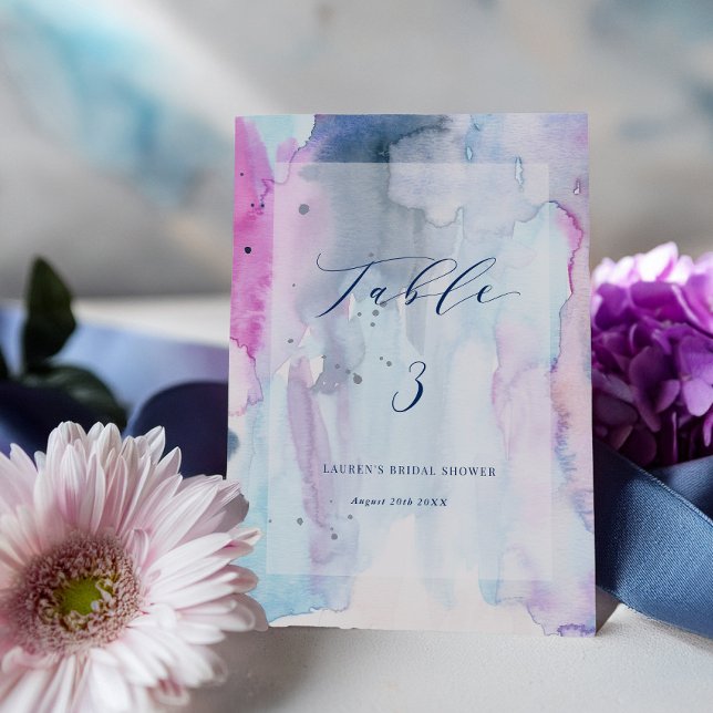 Dreamy Spring Bridal Shower Table Number Sign Card Einladung (Von Creator hochgeladen)