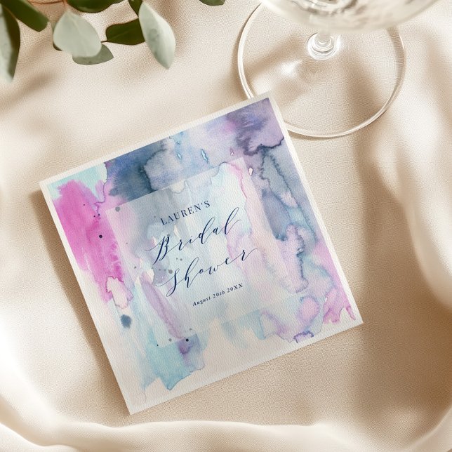 Dreamy Spring Watercolor Bridal Shower Napkins Serviette (Von Creator hochgeladen)