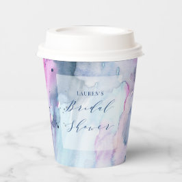 Dreamy Spring Watercolor Bridal Shower Paper Cups Pappbecher