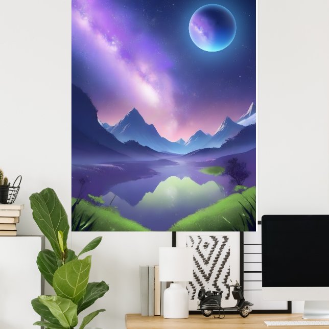 Dreamy Starry Night Poster (Heimbüro)
