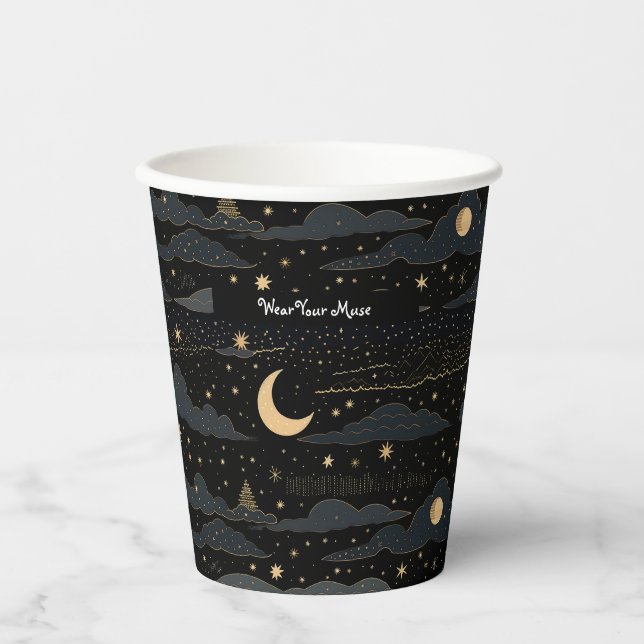 Dreamy Starry Night Sky Paper Cup Pappbecher (Vorderseite)