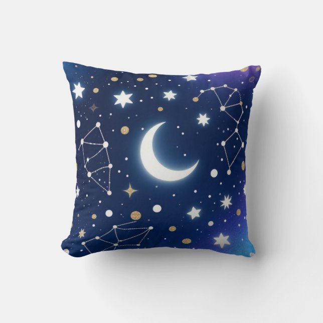 Dreamy Starry Night Sky Throw Kissen - Celestial C (Vorderseite)