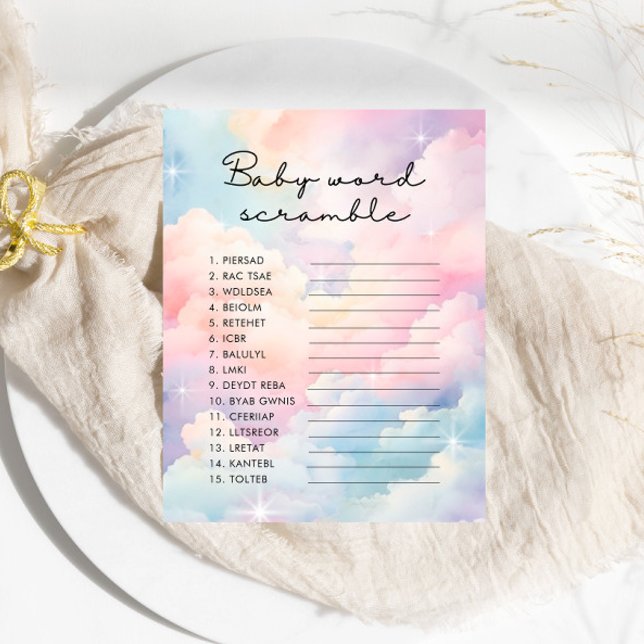 Dreamy Stars Baby Word Scramble Game (Von Creator hochgeladen)