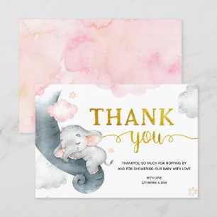 Dreamy Stars Elephant Girl Danke-Card Dankeskarte