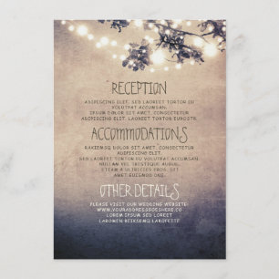 Dreamy String Lights Branches Wedding Details Begleitkarte