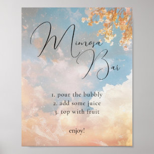 Dreamy Sunset Cloud 9 Mimosa Bar Sign Poster
