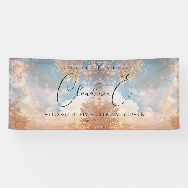 Dreamy Sunset Cloud Nine Brautparty Willkommen Banner (Horizontal)