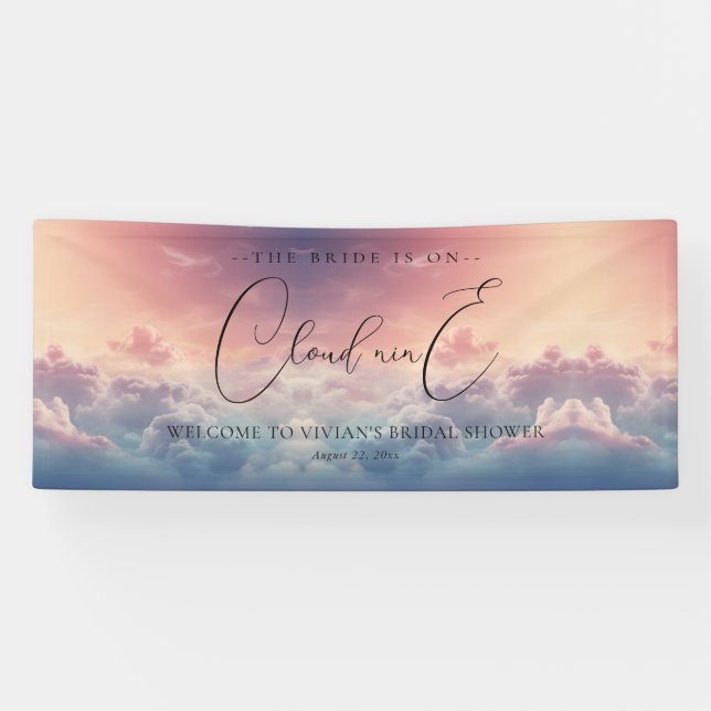 Dreamy Sunset Cloud Nine Brautparty Willkommen Banner (Horizontal)
