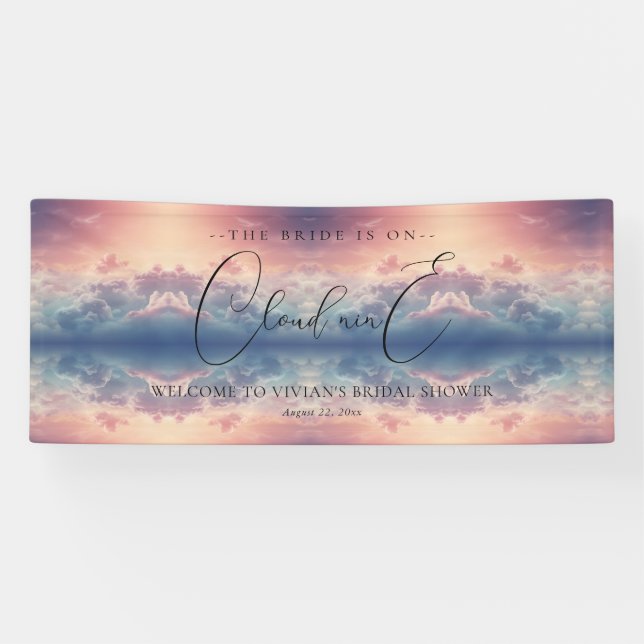 Dreamy Sunset Cloud Nine Brautparty Willkommen Banner (Horizontal)