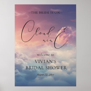 Dreamy Sunset on Cloud Nine Brautparty Willkommen Poster
