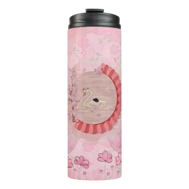 Dreamy Swan Thermal Tumbler Thermosbecher (Vorderseite)