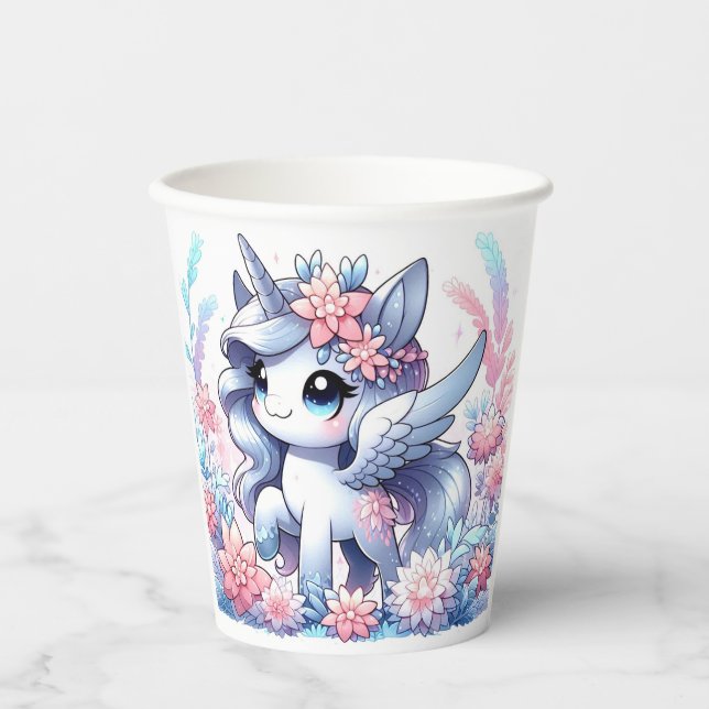 Dreamy Sweet Unicorn Kinderdusche Pappbecher (Vorderseite)