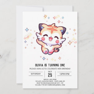 Dreamy Tiger 1. Geburtstag Einladung