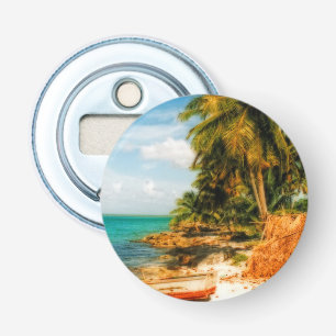 Dreamy Tropical Beach mit Rowboat Flaschenöffner