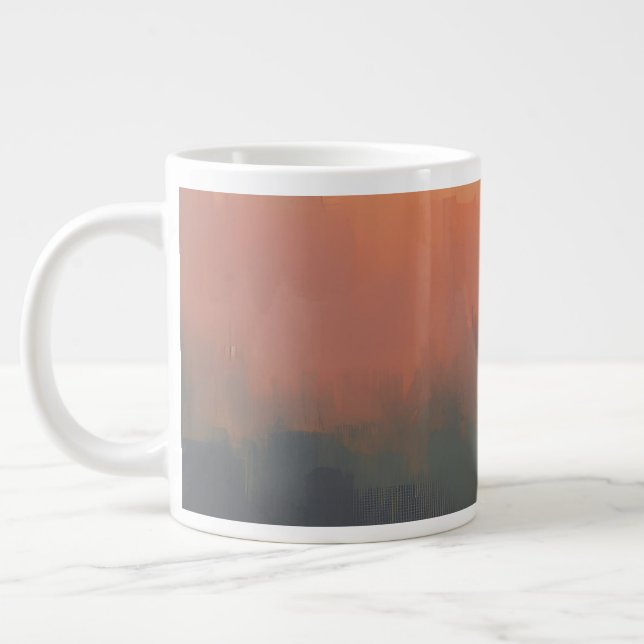 Dreamy Urban Mist – Abstract Cityscape Mug Jumbo-Tasse (Links)