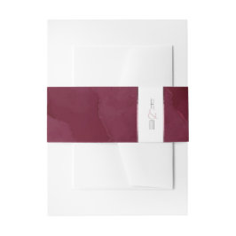 Dreamy Watercolor Abstrakt Wedding Burgundy ID817 Einladungsbanderole