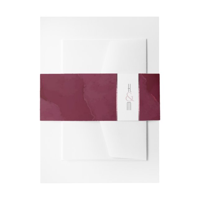 Dreamy Watercolor Abstrakt Wedding Burgundy ID817 Einladungsbanderole (Vorderseite Beispiel)