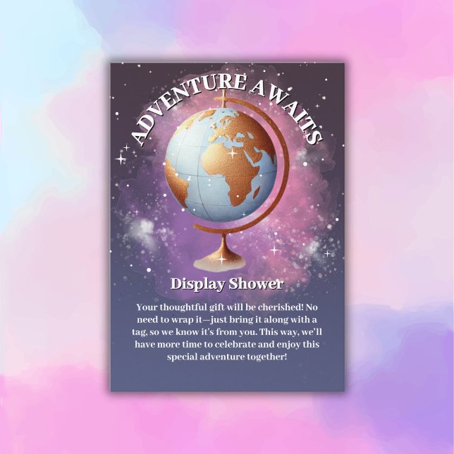 Dreamy Watercolor Adventure erwartet Baby Shower Begleitkarte (Von Creator hochgeladen)