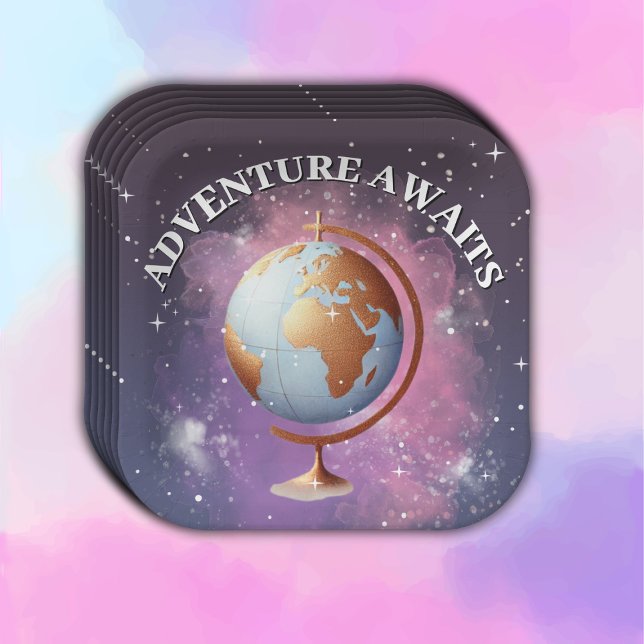 Dreamy Watercolor Adventure erwartet Baby Shower Pappteller (Von Creator hochgeladen)