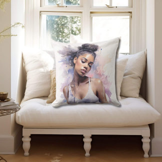 Dreamy Watercolor Ballerina Kissen