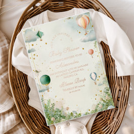 Dreamy Watercolor Balloon Babydusche Folieneinladung