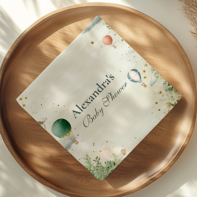 Dreamy Watercolor Balloon Babydusche Serviette (Von Creator hochgeladen)