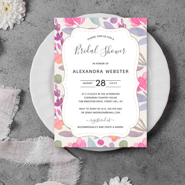 Dreamy Watercolor Floral | BRAUTPARTY Einladung (Von Creator hochgeladen)