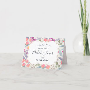 Dreamy Watercolor Floral Brautparty Vielen Dank Dankeskarte