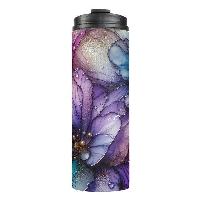Dreamy Watercolor Floral Thermal Tumbler Thermosbecher (Vorderseite)