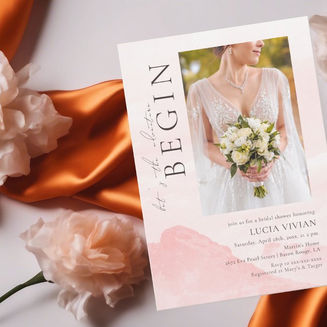 Dreamy Watercolor Foto Brautparty Einladung (Von Creator hochgeladen)