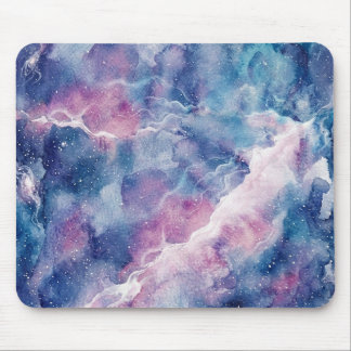Dreamy Watercolor Galaxy & Stars Mouse Pad Mousepad