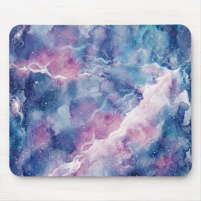 Dreamy Watercolor Galaxy & Stars Mouse Pad Mousepad (Vorne)