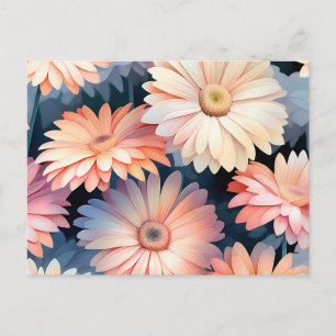 Dreamy Watercolor Gerbera Daisies Floral Postkarte