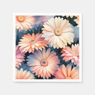 Dreamy Watercolor Gerbera Daisies Floral Serviette
