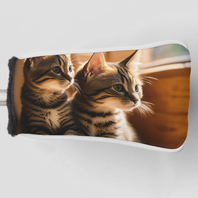 Dreamy Watercolor Golf Cover mit Whimsical Cats Golf Headcover (Vorderseite)