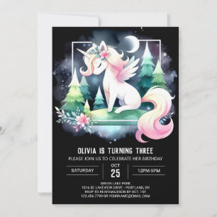 Dreamy Watercolor Horse Birthday Einladung