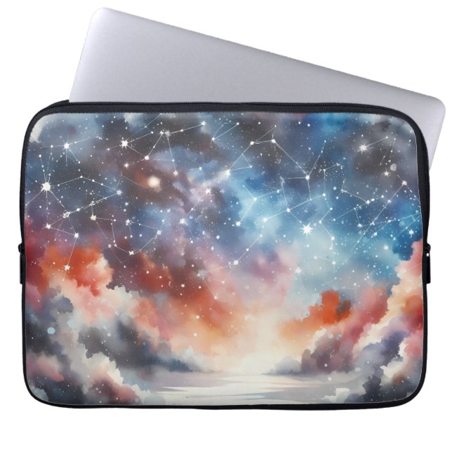 Dreamy Watercolor Night Sky Laptop Case (Vorderseite)