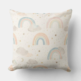 Dreamy Watercolor Pastel Rainbow Nursery Pillow Kissen